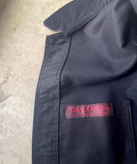 1950s Dead-stock French Black Moleskin Work Jacket(1950年代頃フランス, ブラックモールスキンワークジャケット)