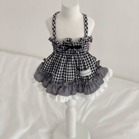 ギンガムリボンワンピース Gingham Ribbon Dress