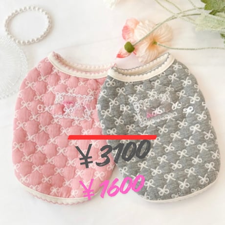 DOGSリボンキルティングベスト　DOGS Ribbon Quilted Vest