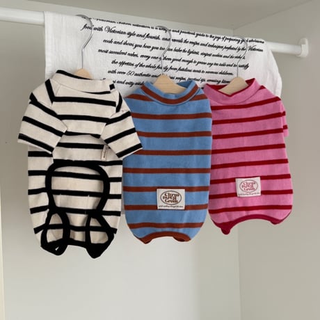 DOGSボーダーロンパース　DOGS Border Rompers
