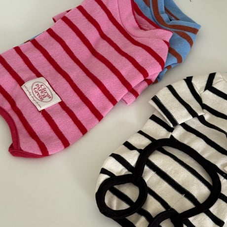 DOGSボーダーロンパース　DOGS Border Rompers