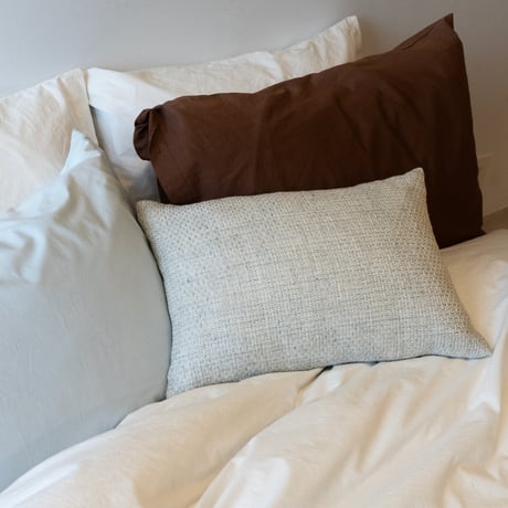 basket weave cushion cover / square / light gray