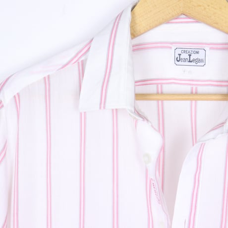 French Vintage Pink Stripe with "E.BERGER" Shirts 1980s