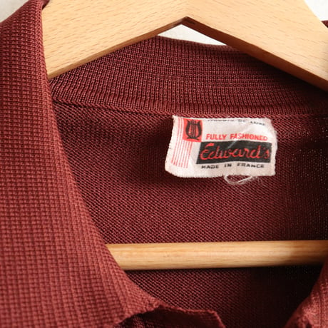 French Vintage "AZUKI" Knit Polo Shirts 1970s.