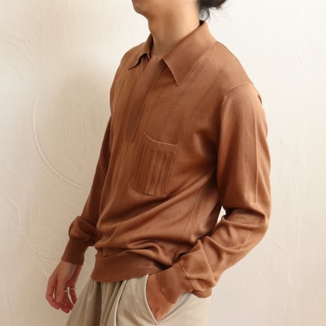 Euro Vintage "Chocolate" Knit Polo Shirts 1980s.
