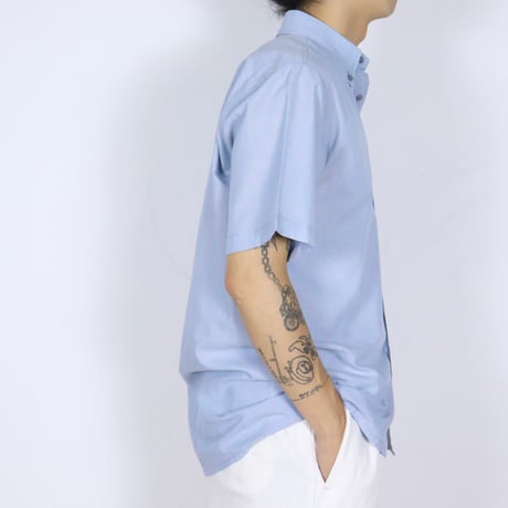 French Vintage Pastel Blue BD S/S Shirts 1980s
