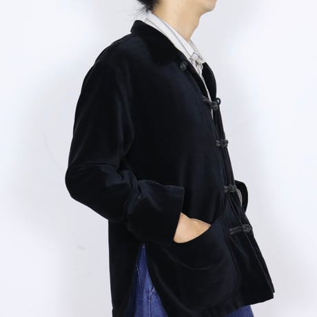 French Vintage Velvet Kung-Fu Jacket 1990s.