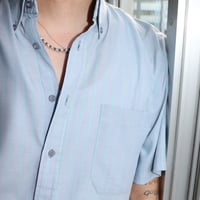 French Vintage Pastel Blue BD S/S Shirts 1980s