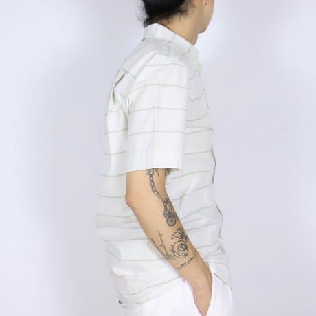Italian Vintage Windowpane Check BD S/S Shirts 1980-90s