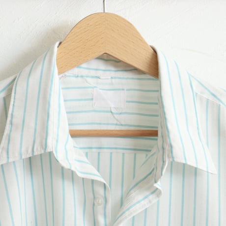 Euro Vintage Green Stripe Dress Shirts 1980s