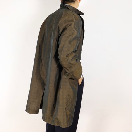 Euro Vintage Shadow Check Boa-Lined Coat 1970s