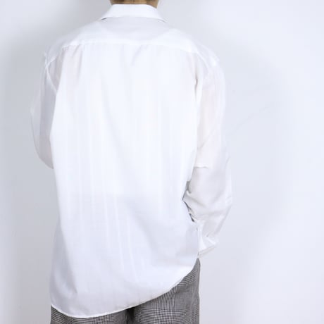 Euro Vintage White Tonal Stripe Dress Shirts 1990s