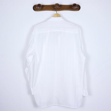 Euro Vintage White Tonal Stripe Dress Shirts 1990s