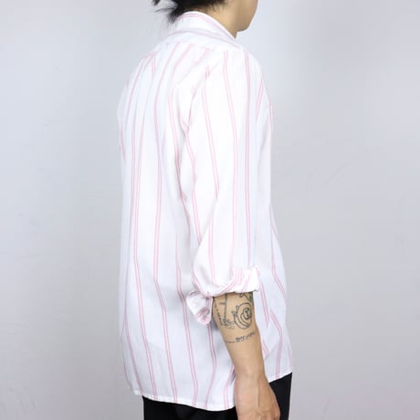 French Vintage Pink Stripe with "E.BERGER" Shirts 1980s