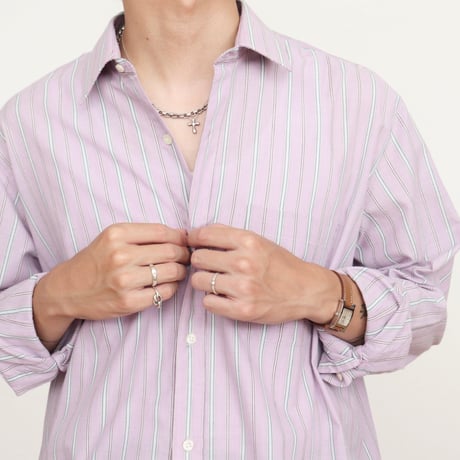Euro Vintage Mulch Stripe Dress Shirts 1980s-90s