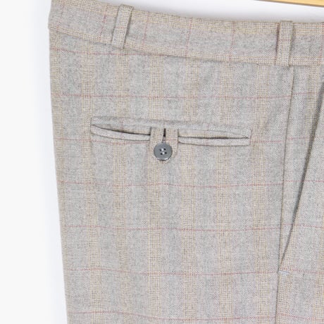 French Vintage Wool Check Trousers 1970s.