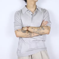 Italian Vintage Silver Knit Polo Shirt 1980-90s