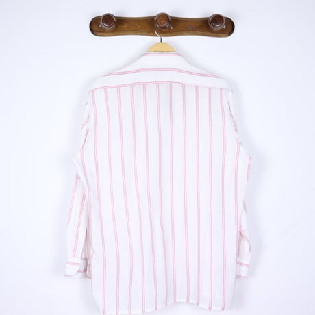 French Vintage Pink Stripe with "E.BERGER" Shirts 1980s