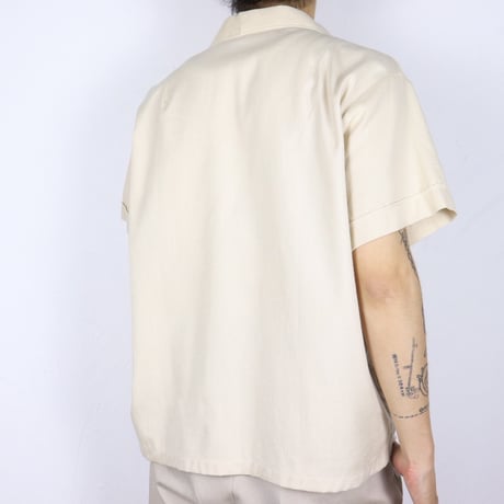 German Vintage Mesh Panel Open Collar Shirt 1960s