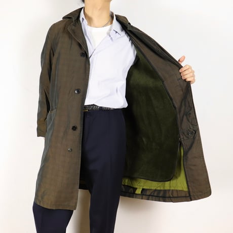 Euro Vintage Shadow Check Boa-Lined Coat 1970s