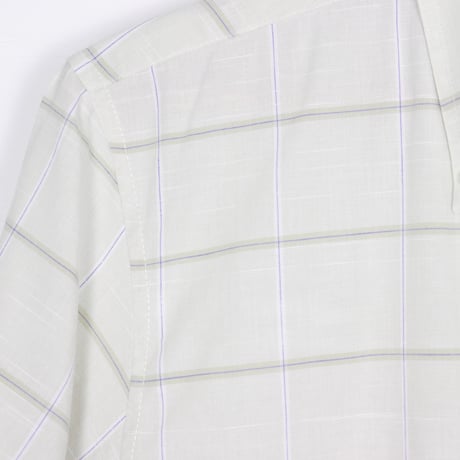 Italian Vintage Windowpane Check BD S/S Shirts 1980-90s