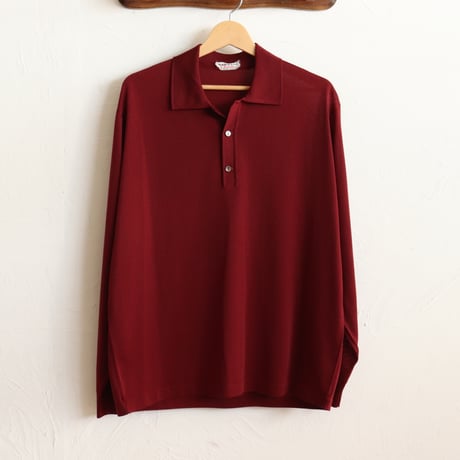 French Vintage "RED WINE" Knit Polo Shirts 1960-70s