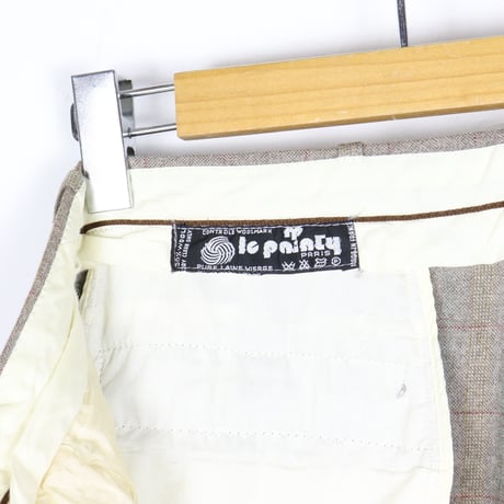 French Vintage Wool Check Trousers 1970s.