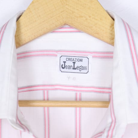 French Vintage Pink Stripe with "E.BERGER" Shirts 1980s