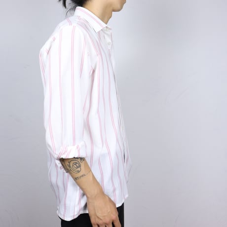 French Vintage Pink Stripe with "E.BERGER" Shirts 1980s