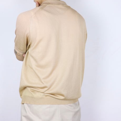 Euro Vintage Pointelle Knit Polo Shirt 1970-80s