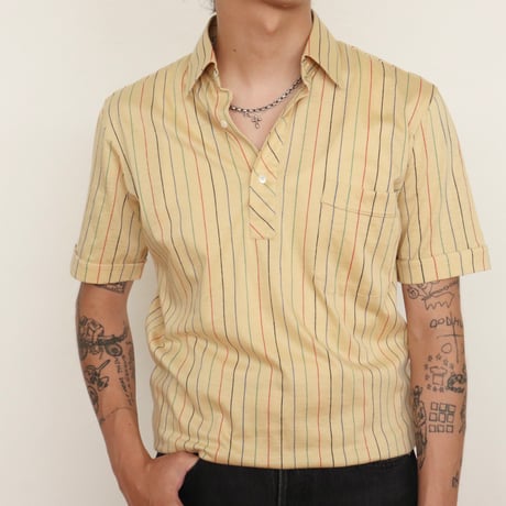 Euro Vintage Mulch Stripe Polo Shirts 1980s