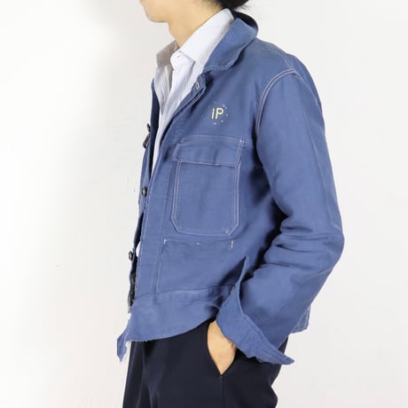 French Vintage Moleskin Work Jacket 1950-60s.