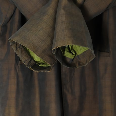Euro Vintage Shadow Check Boa-Lined Coat 1970s