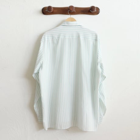 Euro Vintage Green Stripe Dress Shirts 1980s