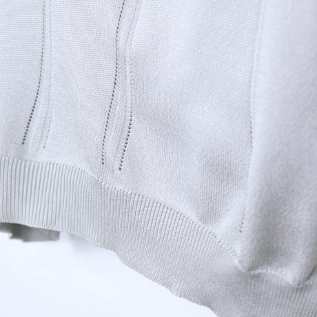 Italian Vintage Silver Knit Polo Shirt 1980-90s