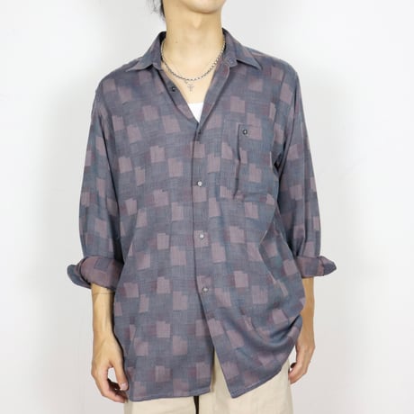 French Vintage Geometric Pattern Shirts 1980-90s