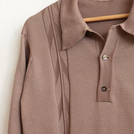Euro Vintage "Mocha" Knit Polo Shirts 1980s