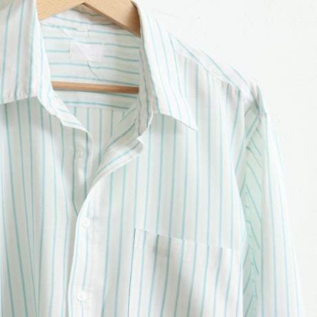 Euro Vintage Green Stripe Dress Shirts 1980s