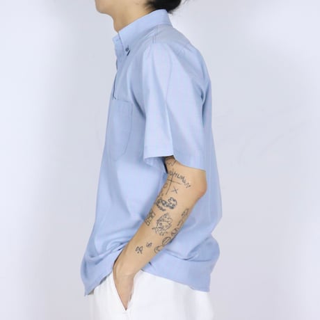 French Vintage Pastel Blue BD S/S Shirts 1980s