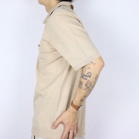 French Vintage Half Zip Knit Polo Shirt 1980s