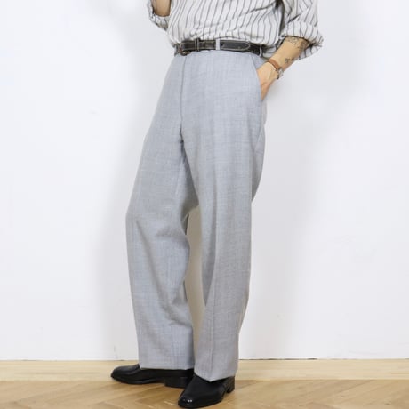 French Vintage Flared Wool Trousers 1970.