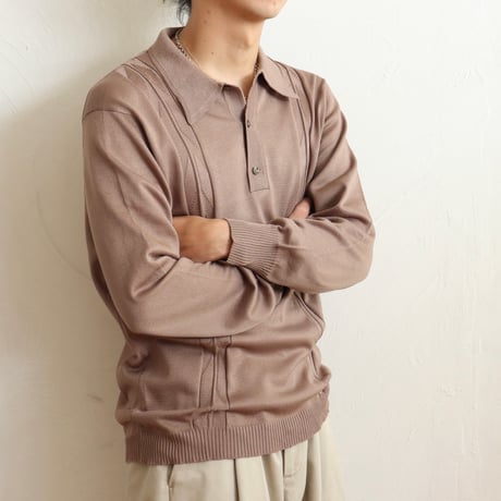 Euro Vintage "Mocha" Knit Polo Shirts 1980s