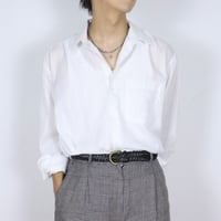 Euro Vintage White Tonal Stripe Dress Shirts 1990s