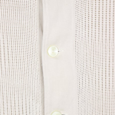 German Vintage Mesh Panel Open Collar Shirt 1960s