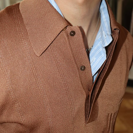 Euro Vintage "Chocolate" Knit Polo Shirts 1980s.