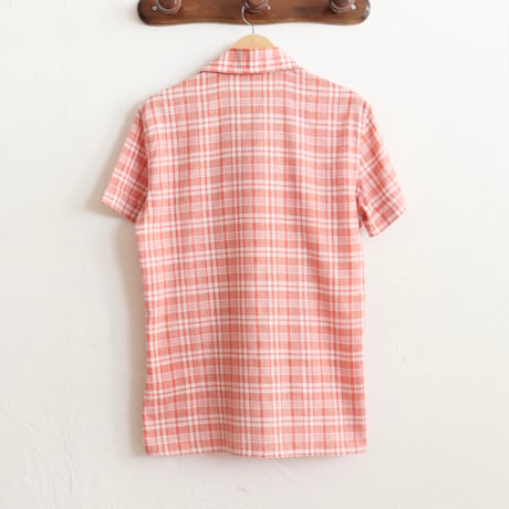 Euro Vintage Orange Plaid S/S Shirts 1970s