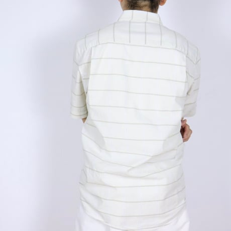 Italian Vintage Windowpane Check BD S/S Shirts 1980-90s