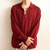 French Vintage "RED WINE" Knit Polo Shirts 1960-70s