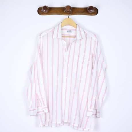French Vintage Pink Stripe with "E.BERGER" Shirts 1980s