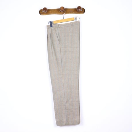 French Vintage Wool Check Trousers 1970s.